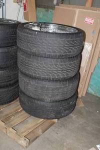 Lot of (4) Falken Ziex STZ 26535R22 Tires with 22 Spinner Lug Wheels