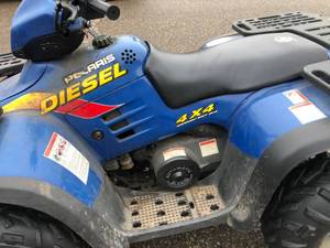 lot 2 image: Rare Polaris 450 Diesel Quad 4x4 4-Wheeler ATV with Warn Winch & Snow Plow & More
