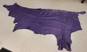 Cow Hide Leather Sheet Purple In Color
