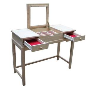 International Concepts Unfinished 40 in. W Vanity Table, DT-2 - SLIGHT CRACK ON RH TABLE TOP.
