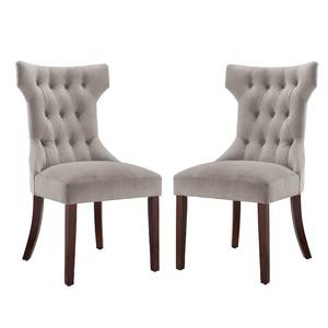 Dorel Living Clairborne Tufted Hourglass Dining Chair, Set of 2, Taupe - Chairs are darker than in stock photo.
