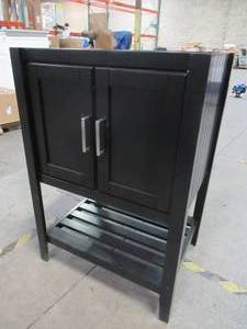 Single Basin Vanity In Espresso Without Top. Measures 22 34 x 17 34 x 33 14 Tall.