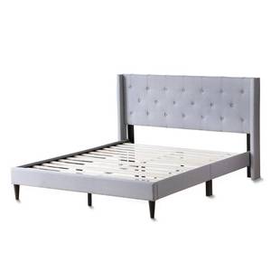 Brookside Bella Stone Twin XL Wingback Upholstered Platform Bed, BSTXST03UB
