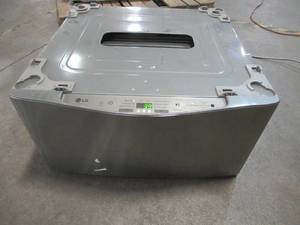 LG Sidekick 1-cu ft 27-in Pedestal Washer In Grey WD100CV Untested - SLIGHT SCRATCH AND DENT, ELECTRONICS WORK,