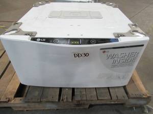 LG Sidekick 1-cu ft 27-in Pedestal Washer In White WD100CW Untested - SLIGHT SCRATCH AND DENT, ELECTRONICS WORK