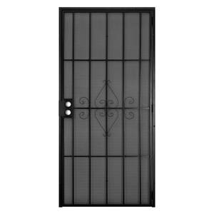 Unique Home Designs 32 in. x 80 in. Su Casa Black Surface Mount Outswing Steel Security Door with Expanded Metal Screen, 5SH202BLACK32 - Missing Install Hardware.
