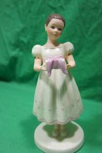 lot 142 image: Lenox Fine China Birthday Surprise Brunette Girl Holding Gift Figurine inc. COA