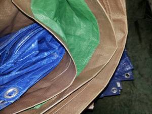 lot 129 image: 8 Poly Tarps in Variety of Sizes