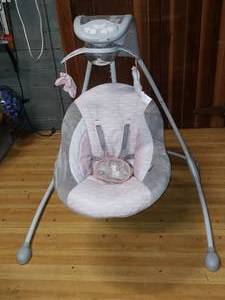 lot 107 image: Ingenuity Inlighten Cradling Swing Foldable Plug-in Swing