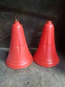lot 7 image: 2 1960s Municipal Blow Mold Bell Street Decorations