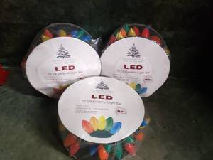 lot 8 image: 3 Sets of Enchanted Forest LED 70 C9 Ceramic Light Sets