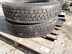 lot 136 image: (2) Longmarch 11R24.5 Tires...