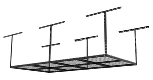 lot 23 image: FLEXIMOUNTS 4 ft. x 8 ft. Heavy Duty Overhead Garage Adjustable Ceiling Storage Rack in Black