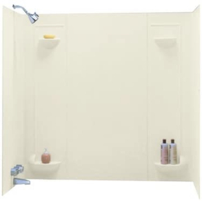 lot 39 image: SWANSTONE TF57000.037 Veritek Glue-Up 5-Panel Bathtub Wall Kit, 30-in L X 60-in H X 57-in H, Bone