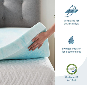 lot 50 image: LUCID COMFORT COLLECTION 2 in. Gel Swirl Full Memory Foam Topper