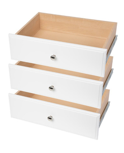 lot 70 image: CLOSET EVOLUTION 24 W. x 8 H. x 14 D. White Drawer 3-Pack