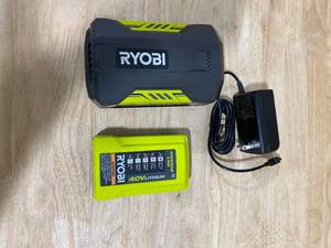 lot 93 image: RYOBI 40v Battery with Charger