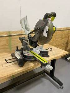 lot 112 image: RYOBI 15 Amp 10 in. Sliding Compound Miter Saw