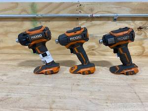lot 114 image: RIGID Lot of 3 Impact Drivers (Tools Only)