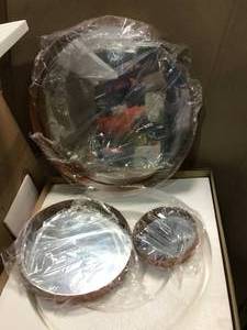 Modern Metal Wall Mirrors - Set Of 3 In Brushed Metal&nbsp&nbspin good condition