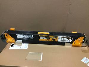 Adjustable Height (25-32 in.) and Width (39.9-45.9 in.) Steel Sawhorse and Jobsite Table  1300 lb. Capacity by TOUGHBUILT&nbsp&nbspin good condition