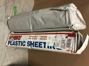 HUSKY 20 ft. x 50 ft. Clear 6 mil Plastic Sheeting&nbsp&nbspin good condition