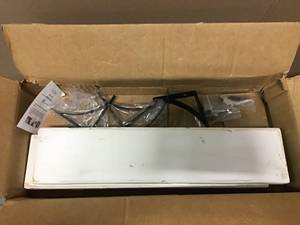 Industrial Grace Simple 5.5in x 24in x 7in White Pine Wood Set of Two Floating Decorative Wall Shelves with Brackets&nbsp&nbspin good condition