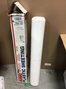 HUSKY 12 ft. x 100 ft. 4 mil Flame Retardant Plastic Sheeting&nbsp&nbspin good condition