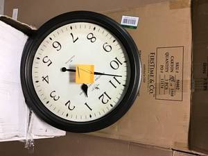 lot 1 image: 20 in. Round Avery Whisper Wall Clock by FirsTime in good condition 