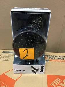 lot 2 image: Attract with Magnetix 6-spray 6.75 in. Dual Shower Head and Adjustable Handheld in Mediterranean Bronze by MOEN in good condition 