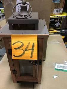 lot 34 image: 14 in. Wood Lantern Outdoor Patio with Metal Top by Hampton Bay
