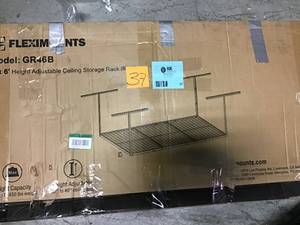 lot 37 image: Fleximounts GR46B-N Overhead Garage Ceiling Storage Rack 8500574035160 4X6 72