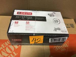 lot 42 image: Silverton Single-Handle 1-Spray Tub and Shower Faucet in Chrome (Valve Included) by Delta
