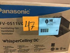 lot 47 image: WhisperCeiling DC fan with LED lights, Pick-A-Flow Speed Selector 50, 80 or 110 CFM and Flex-Z Fast install bracket. by Panasonic