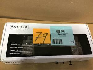 lot 79 image: Modern Single Hole Single-Handle Bathroom Faucet in Chrome by Delta