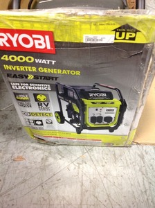lot 108 image: 4000-Watt Gasoline Powered Digital Inverter Generator by RYOBI in good condiotions