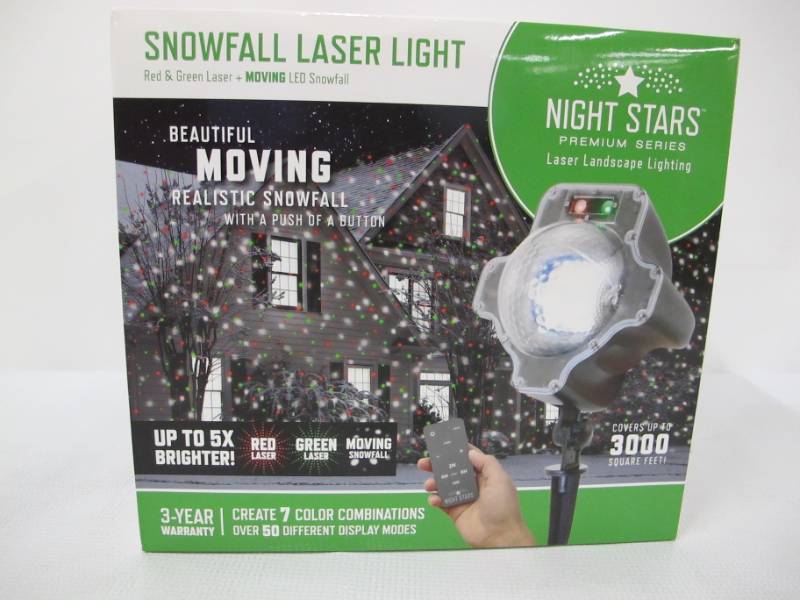 lot 121-C image: Night Stars LL03-SRG-R Landscape Lighting Snow Effect wRed & Green Laser, Black