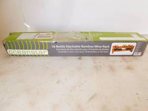 lot 7 image: New Ocean Star Bamboo 18-Bottle Wine Rack
