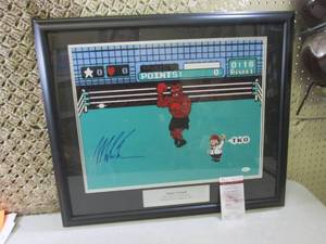 lot 3 image: Framed Signed Mike Tyson Punch Out ...