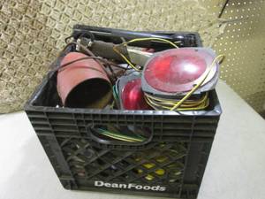 lot 82 image: Crate Full of Misc Trailer Lights, ...