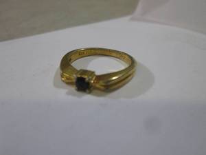 lot 97 image: 18K H.G.E. Avon Ring with Dark Blue...