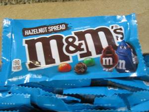 lot 149 image: Box of 24 Bags Hazelnut Spread M&M...