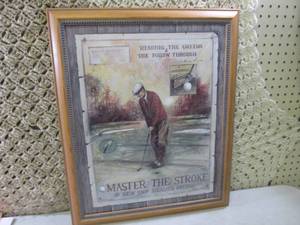 lot 215 image: Framed Golfing Wall Decor 18 12 x...