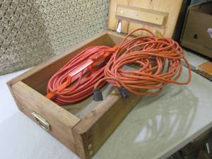 lot 220 image: Wood Box with 2 Power Cords  EW5...