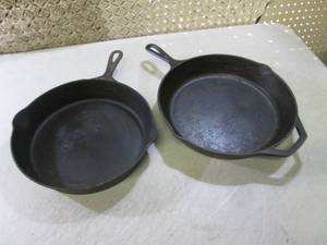 lot 256 image: 2 Cast Iron Frying Pans  RM4...