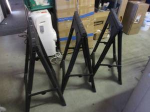 lot 282 image: Lot of 3 Folding Sawhorses  RMT...