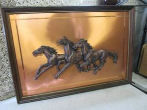 lot 287 image: Framed Horse Wall Decor 32 x 22 1...