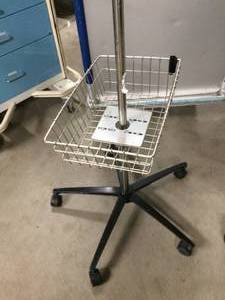 Medical4 Rams Hook Telescoping IV Pole with Wire Basket - Good Condition