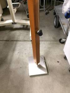 Wood Chrome Floor Lamp - slight wear &amp tear but overall nice condition