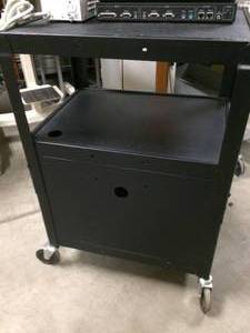Black 2 Tier 1 Door Utility AV Cabinet Cart&nbsp